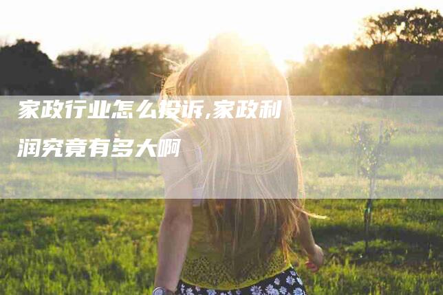 家政行业怎么投诉,家政利润究竟有多大啊-家政服务网