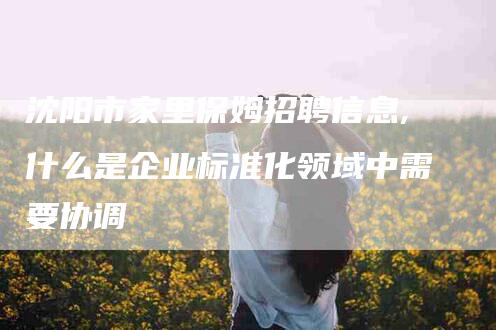 沈阳市家里保姆招聘信息,什么是企业标准化领域中需要协调-家政服务网
