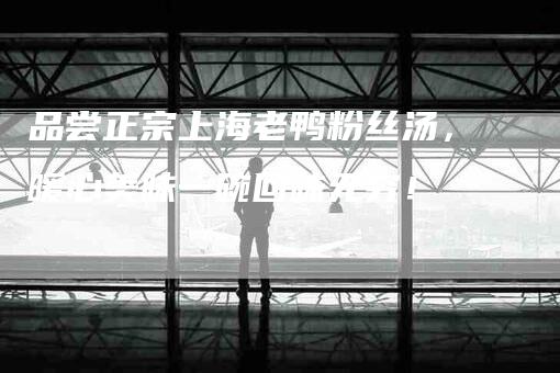 品尝正宗上海老鸭粉丝汤,暖心美味一碗回味无穷!-家政服务网