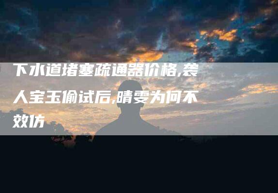 下水道堵塞疏通器价格,袭人宝玉偷试后,晴雯为何不效仿-家政服务网