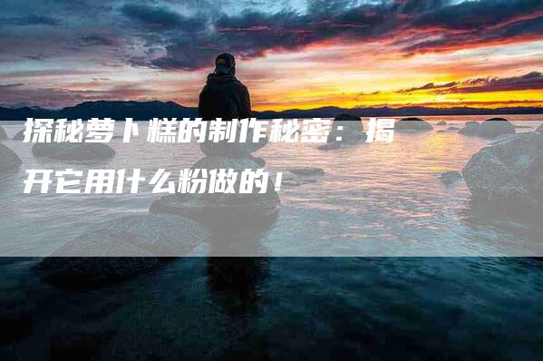 探秘萝卜糕的制作秘密：揭开它用什么粉做的！-家政服务网