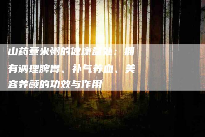 山药薏米粥的健康益处：拥有调理脾胃、补气养血、美容养颜的功效与作用