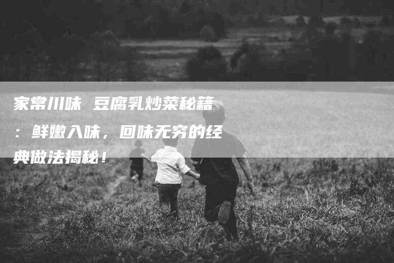 家常川味 豆腐乳炒菜秘籍：鲜嫩入味，回味无穷的经典做法揭秘！-家政服务网
