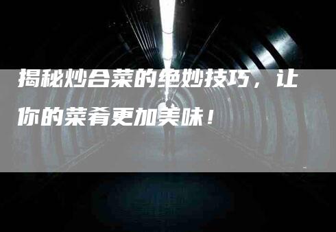 揭秘炒合菜的绝妙技巧，让你的菜肴更加美味！-家政服务网