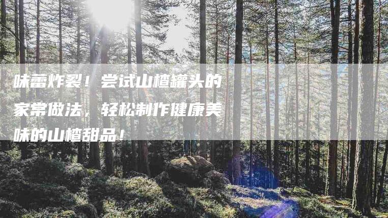 味蕾炸裂！尝试山楂罐头的家常做法，轻松制作健康美味的山楂甜品！-家政服务网