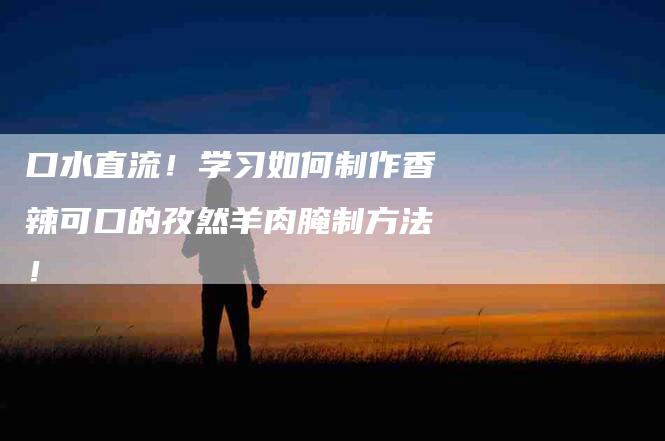 口水直流！学习如何制作香辣可口的孜然羊肉腌制方法！-家政服务网