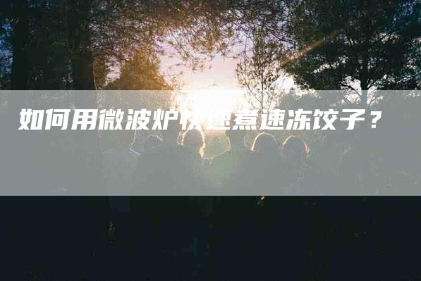 如何用微波炉快速煮速冻饺子?-家政服务网