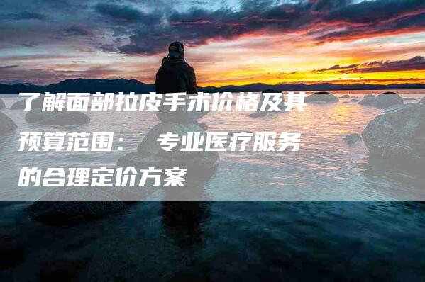 了解面部拉皮手术价格及其预算范围： 专业医疗服务的合理定价方案