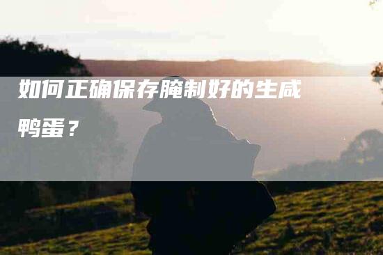 如何正确保存腌制好的生咸鸭蛋？-家政服务网