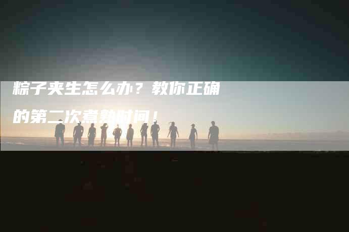 粽子夹生怎么办？教你正确的第二次煮熟时间！